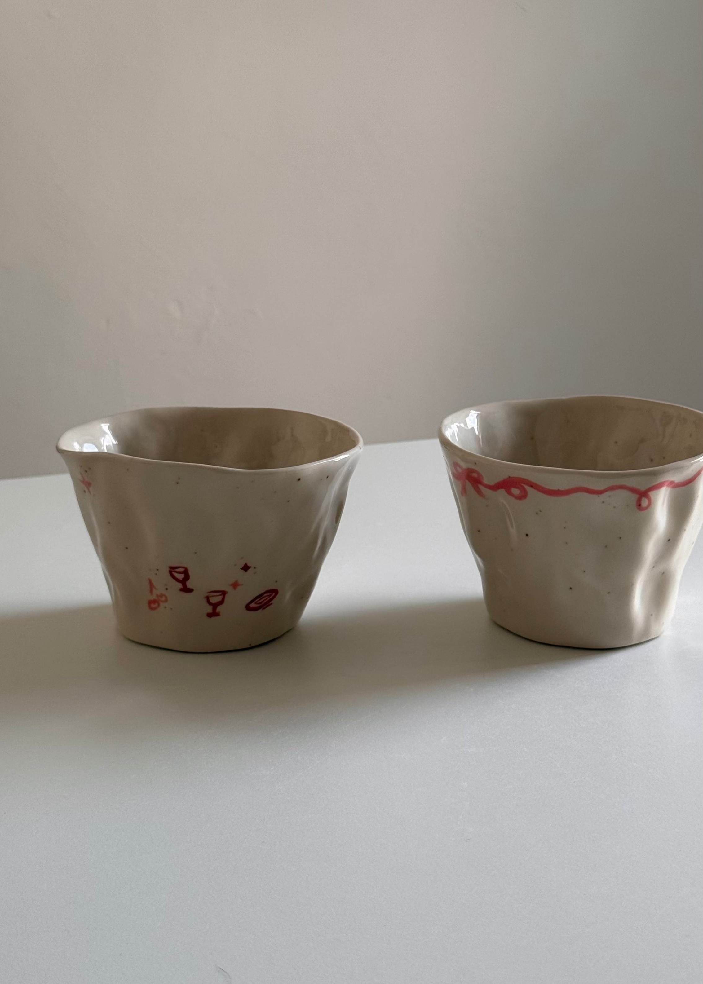 Hand Painted Pink Tumbler Set