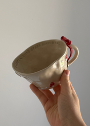 Careful She's Stark Raving Mad Mushroom Mug With Bow