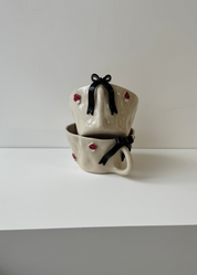 Mushroom Mug With Black Bow
