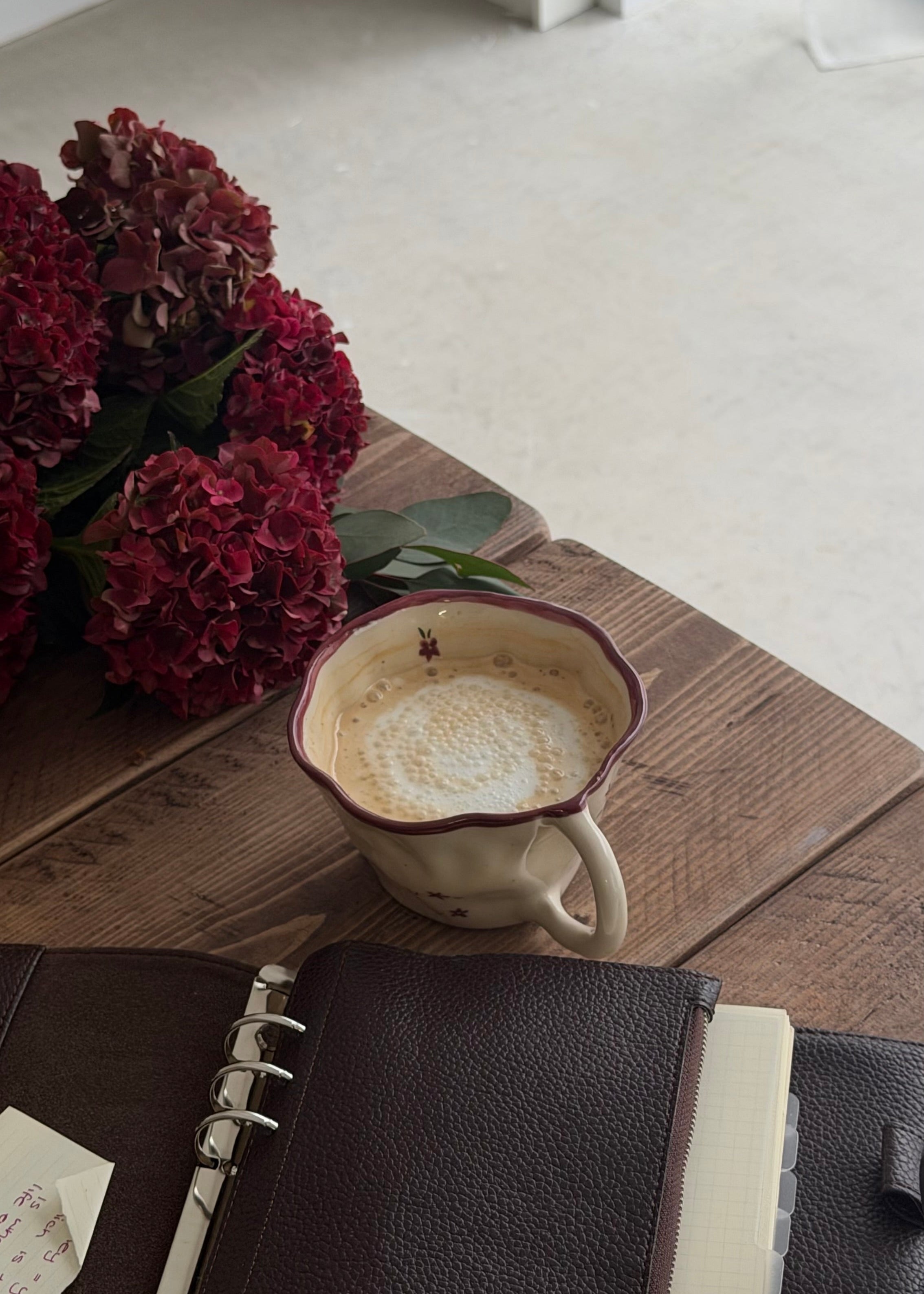 Burgundy Floral Mug