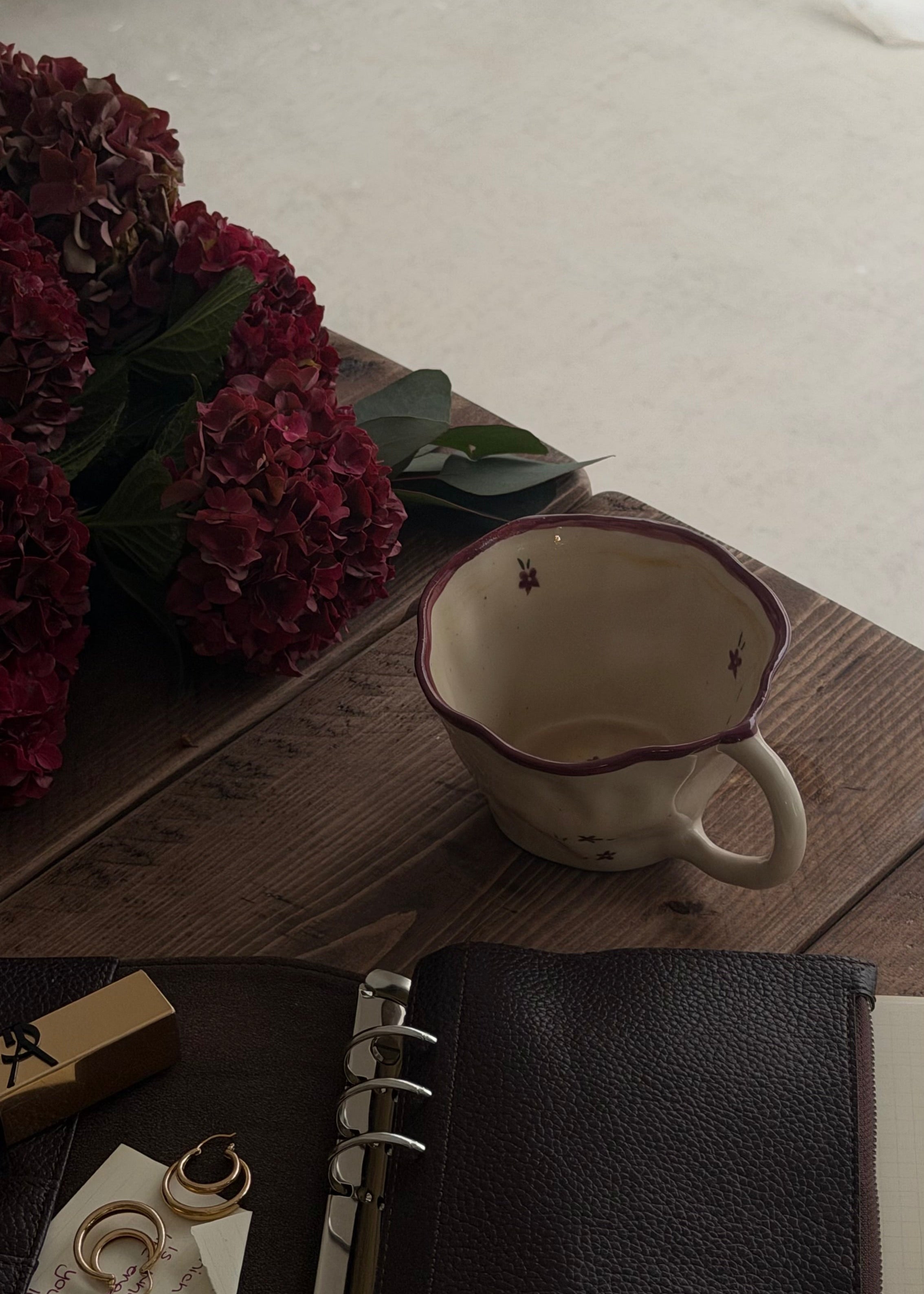 Burgundy Floral Mug
