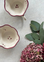 Burgundy Floral Mug