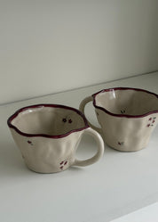 Burgundy Floral Mug