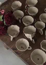 Burgundy Floral Mug