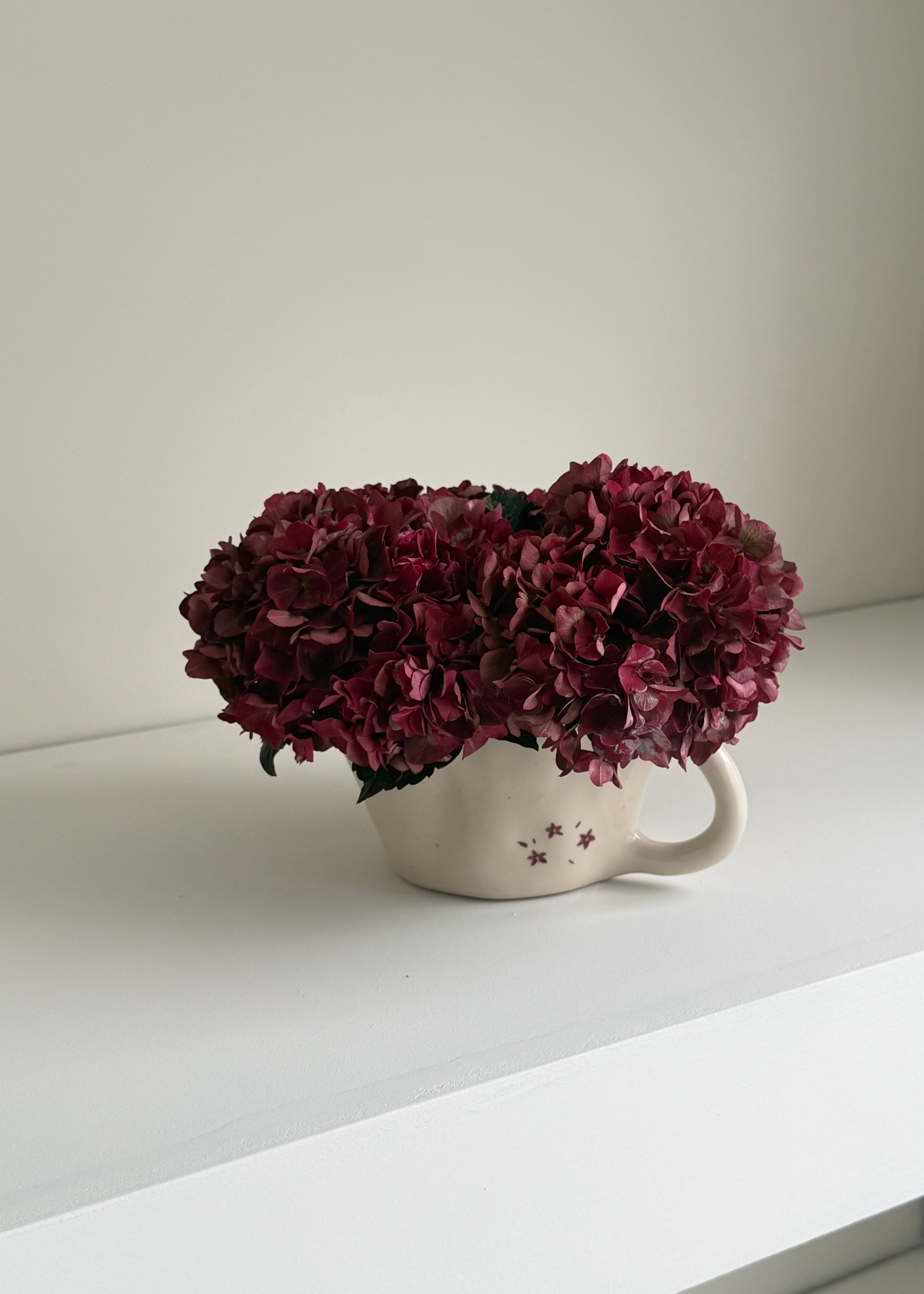 Burgundy Floral Mug