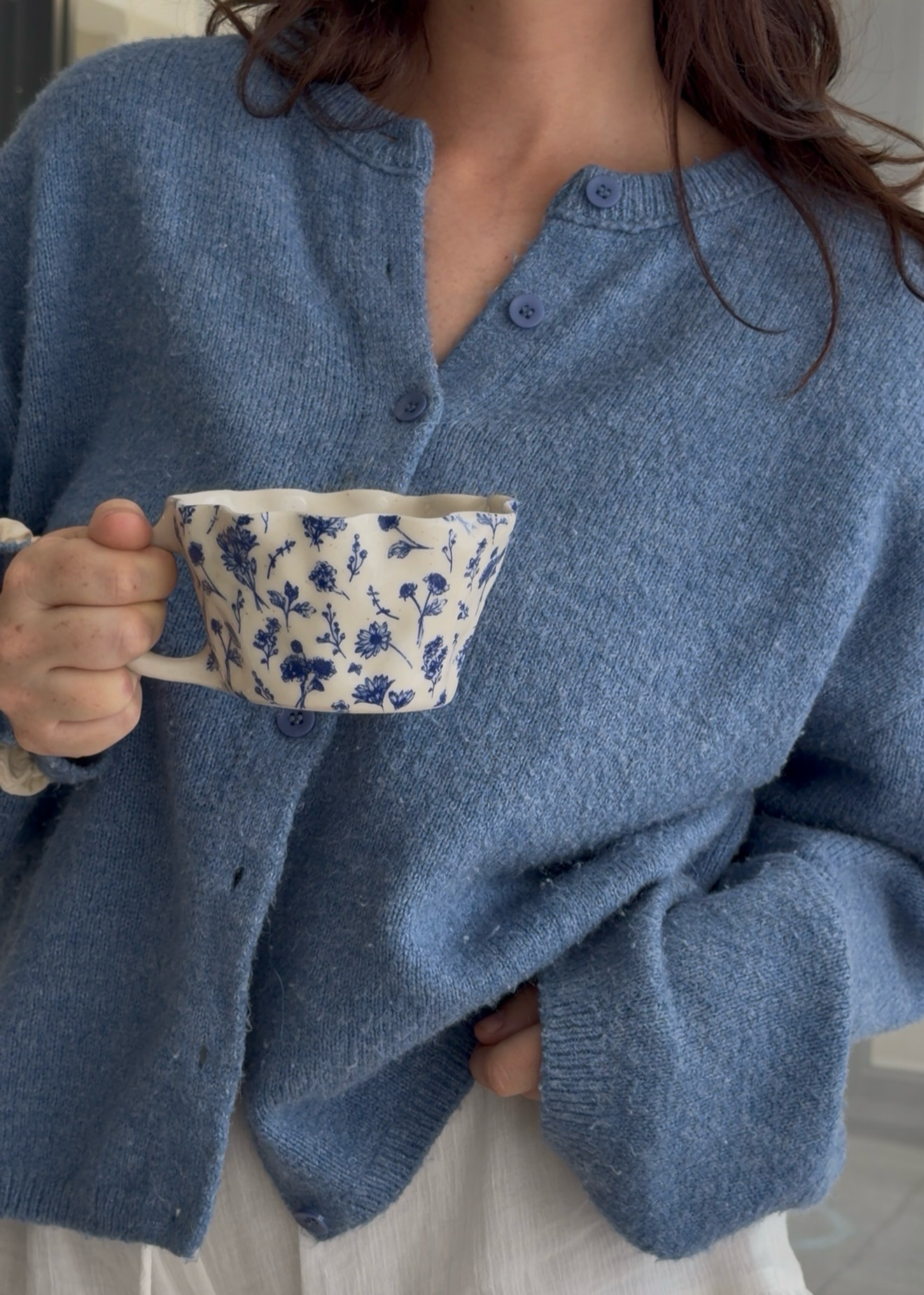 Vintage Floral Large Frilled Mug
