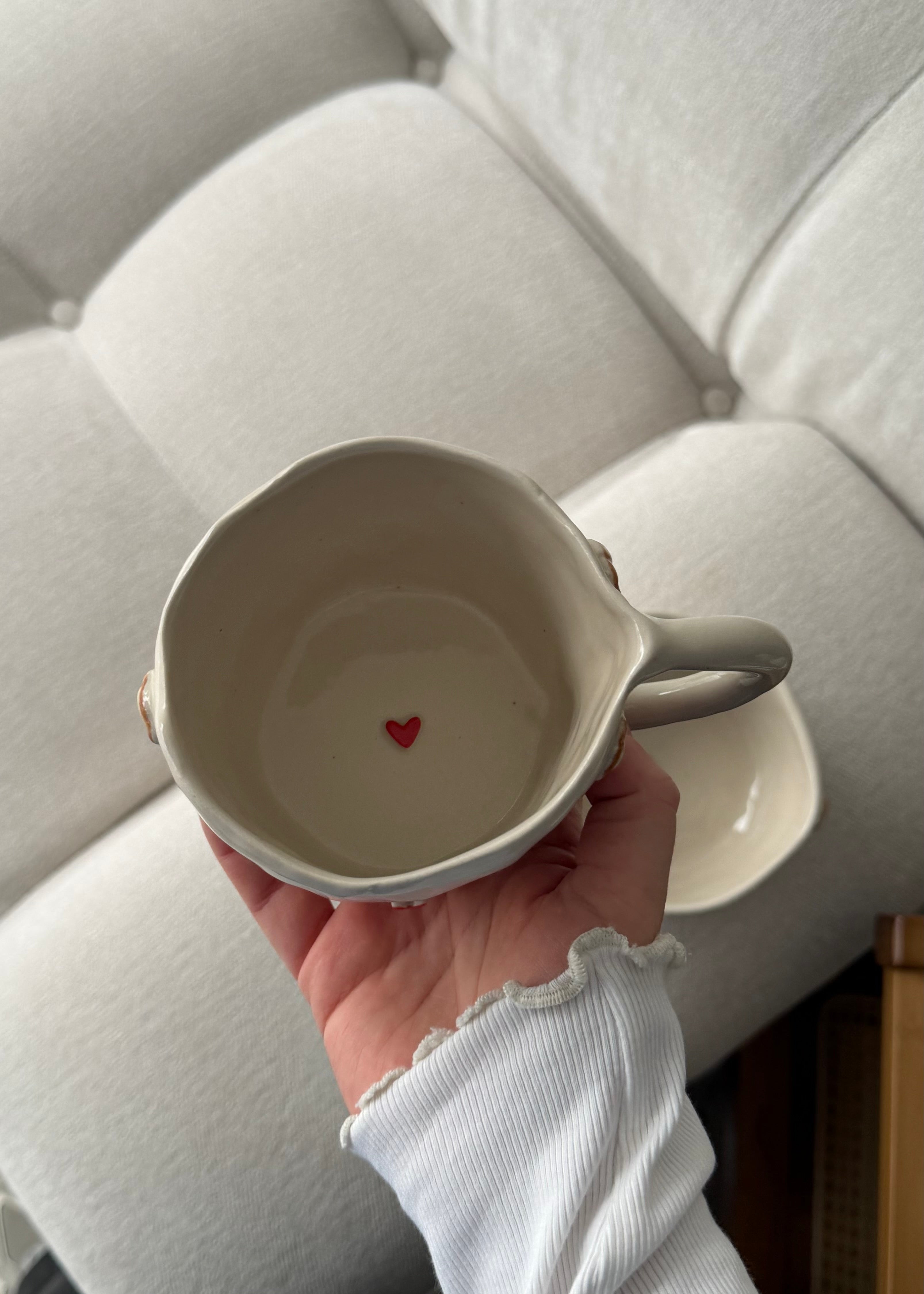 Heart & Croissant Cozy mug