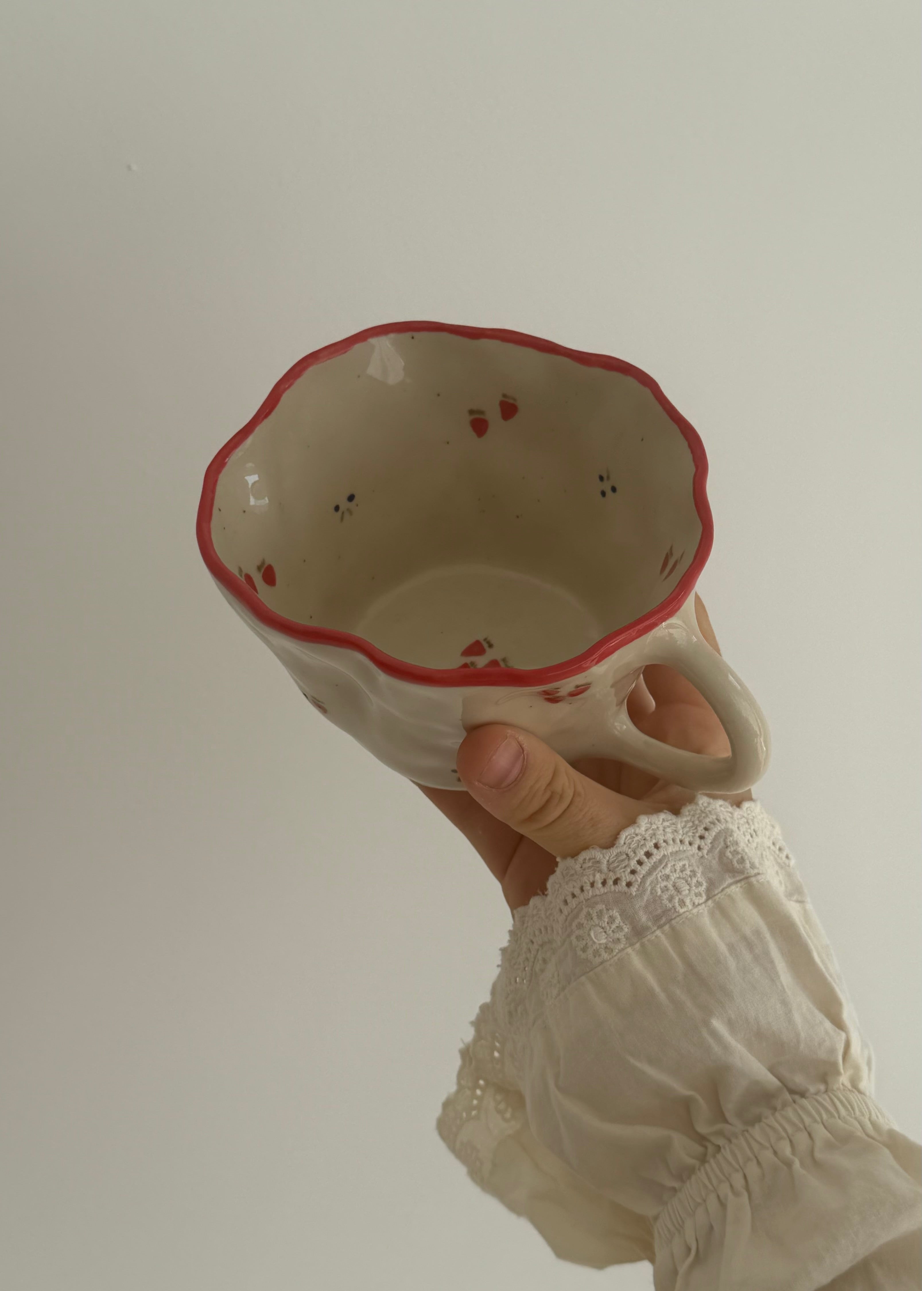 Frilled Strawberry and Blueberry Mug
