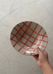 Gingham Pasta Bowl