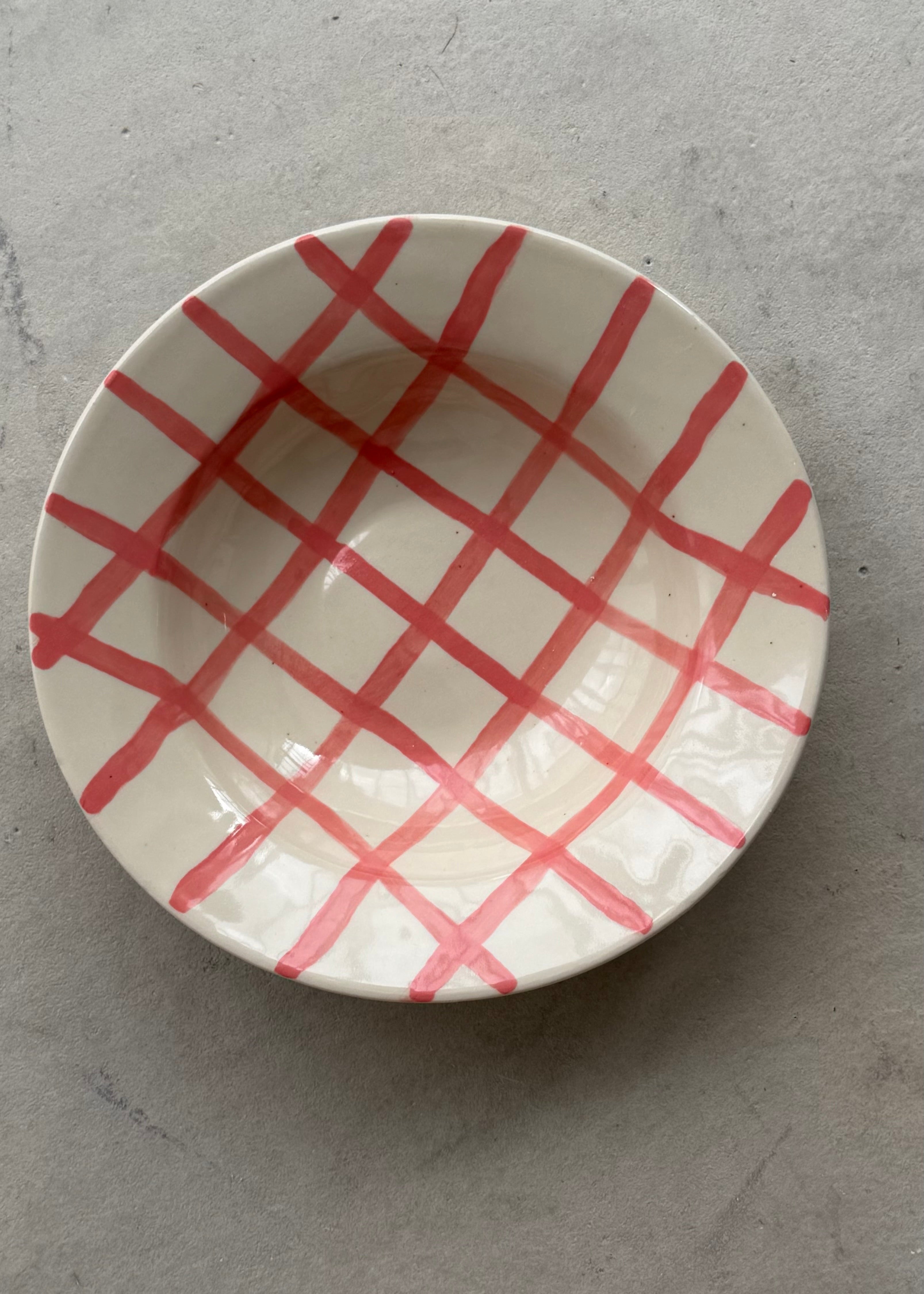 Gingham Pasta Bowl