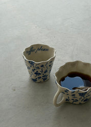Coffee Please Vintage Frilled Tumbler