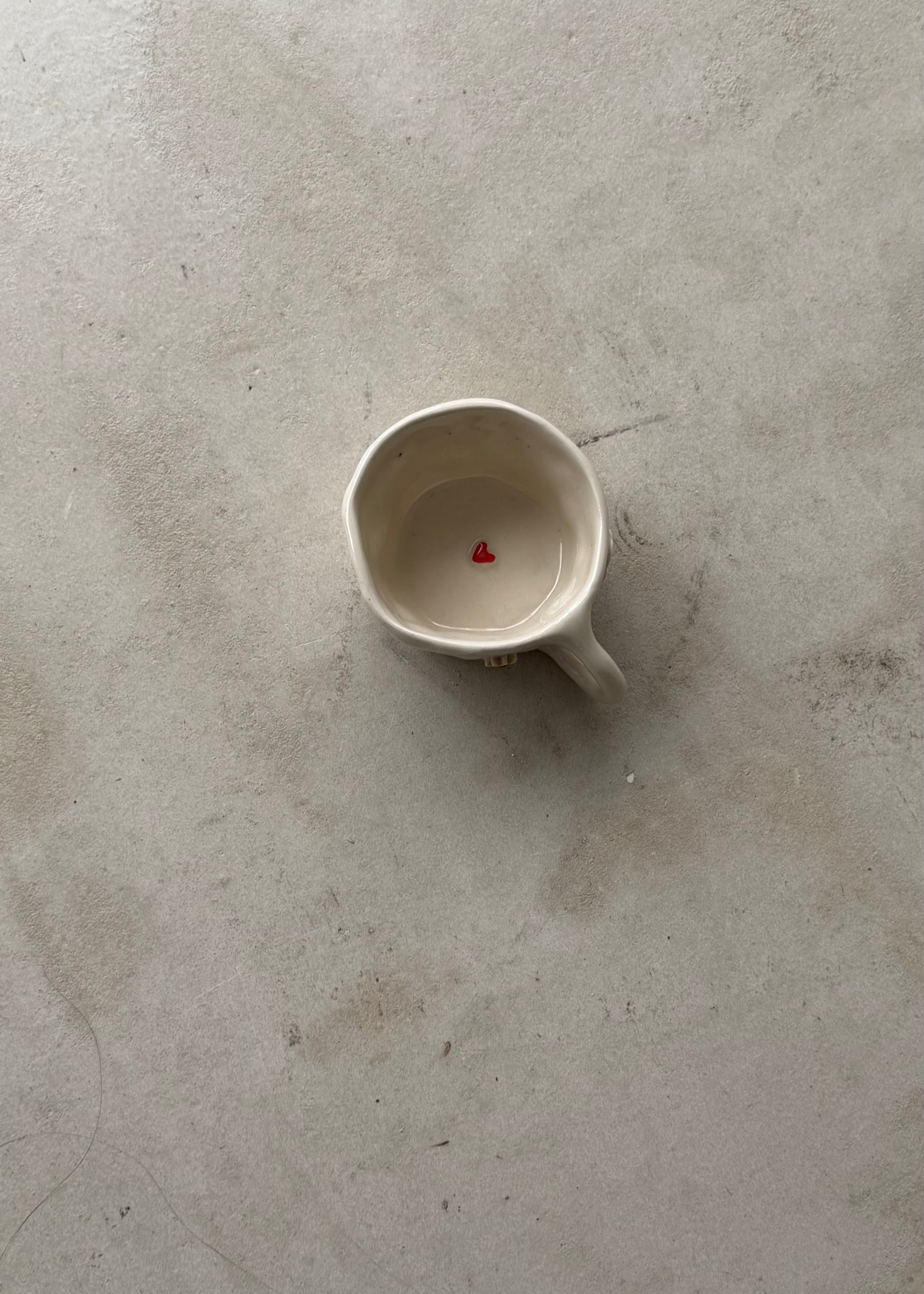 heart, sunflower & clouds mug
