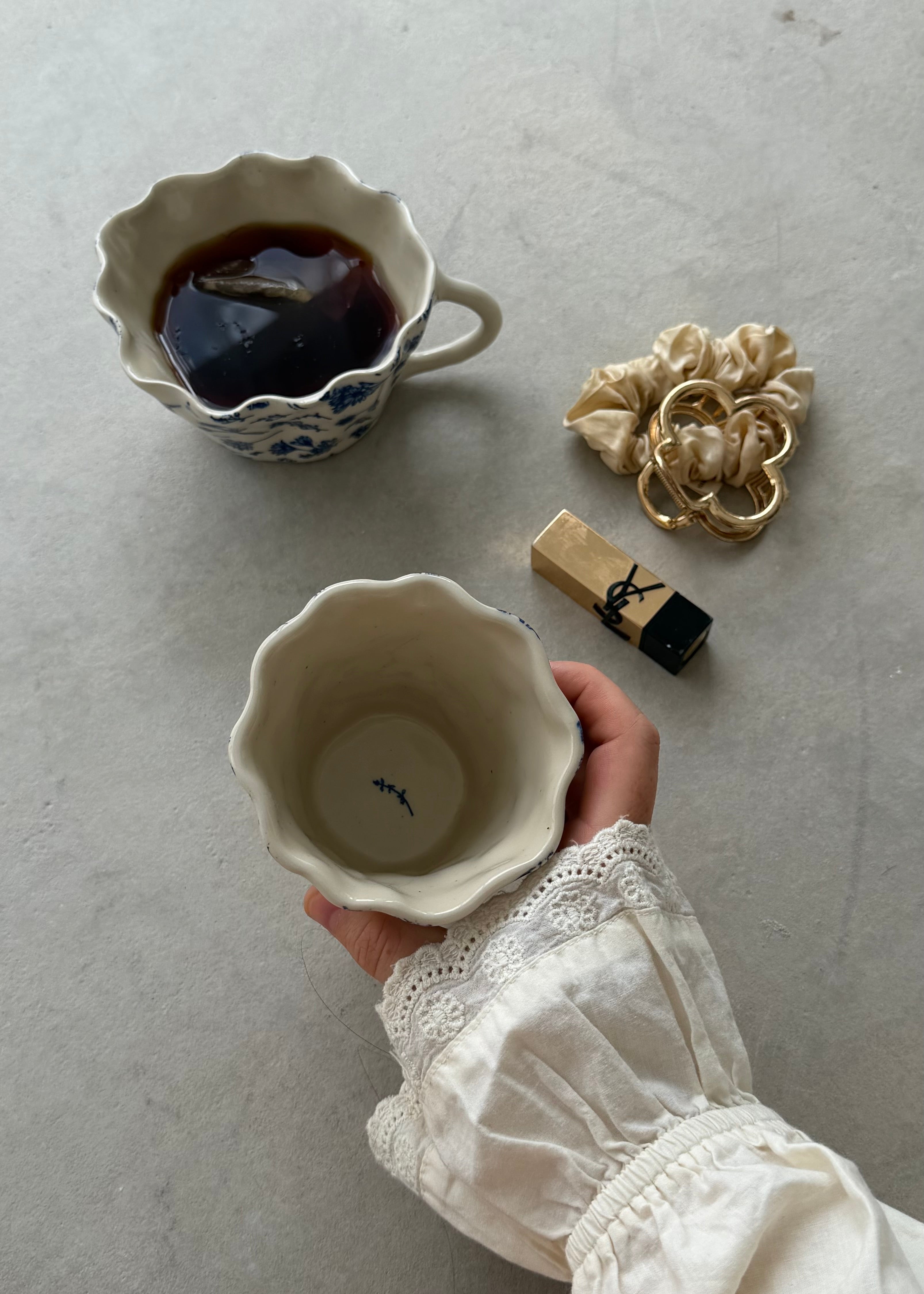 Vintage Floral Frilled Tumbler