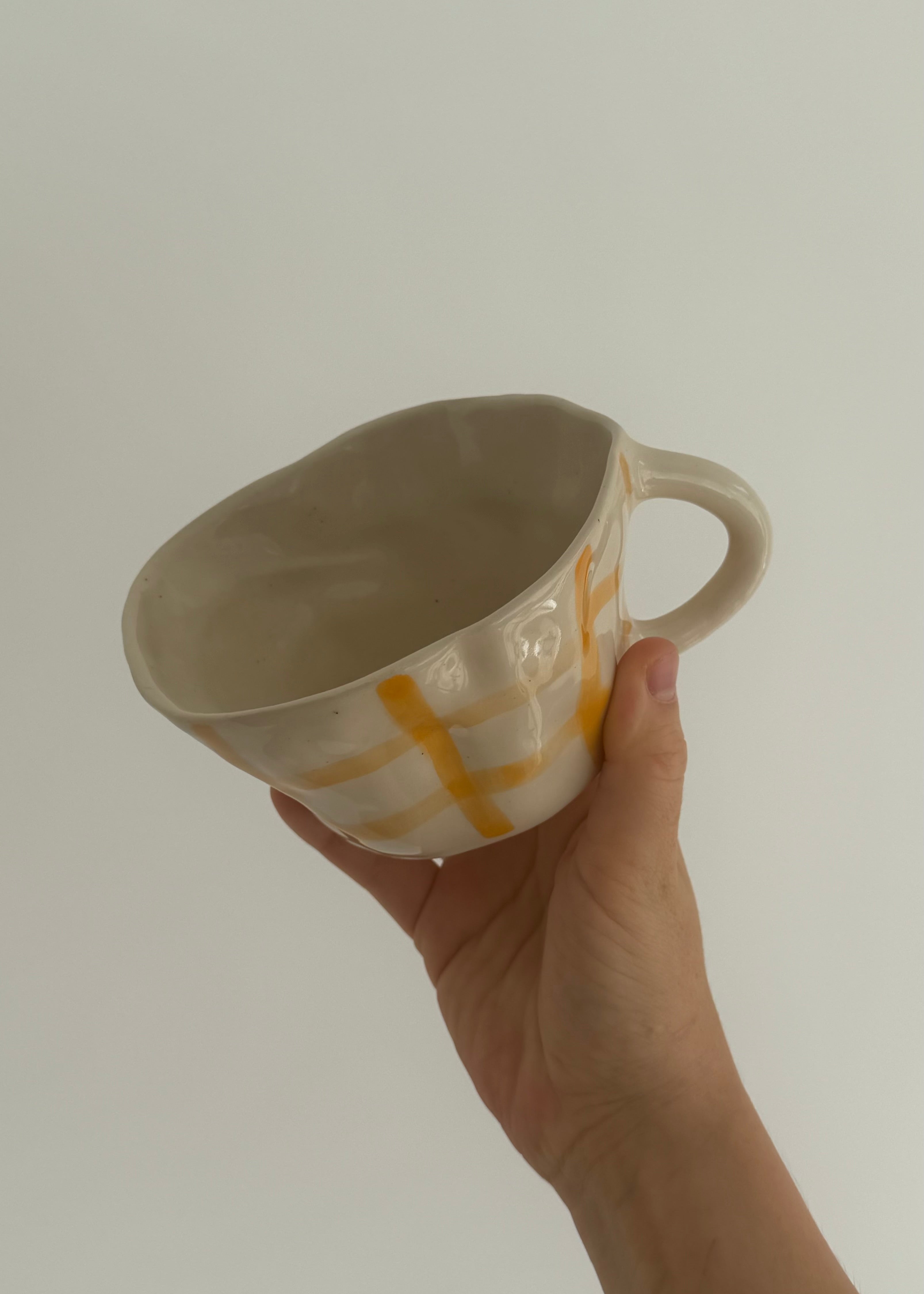 Yellow Gingham Mug