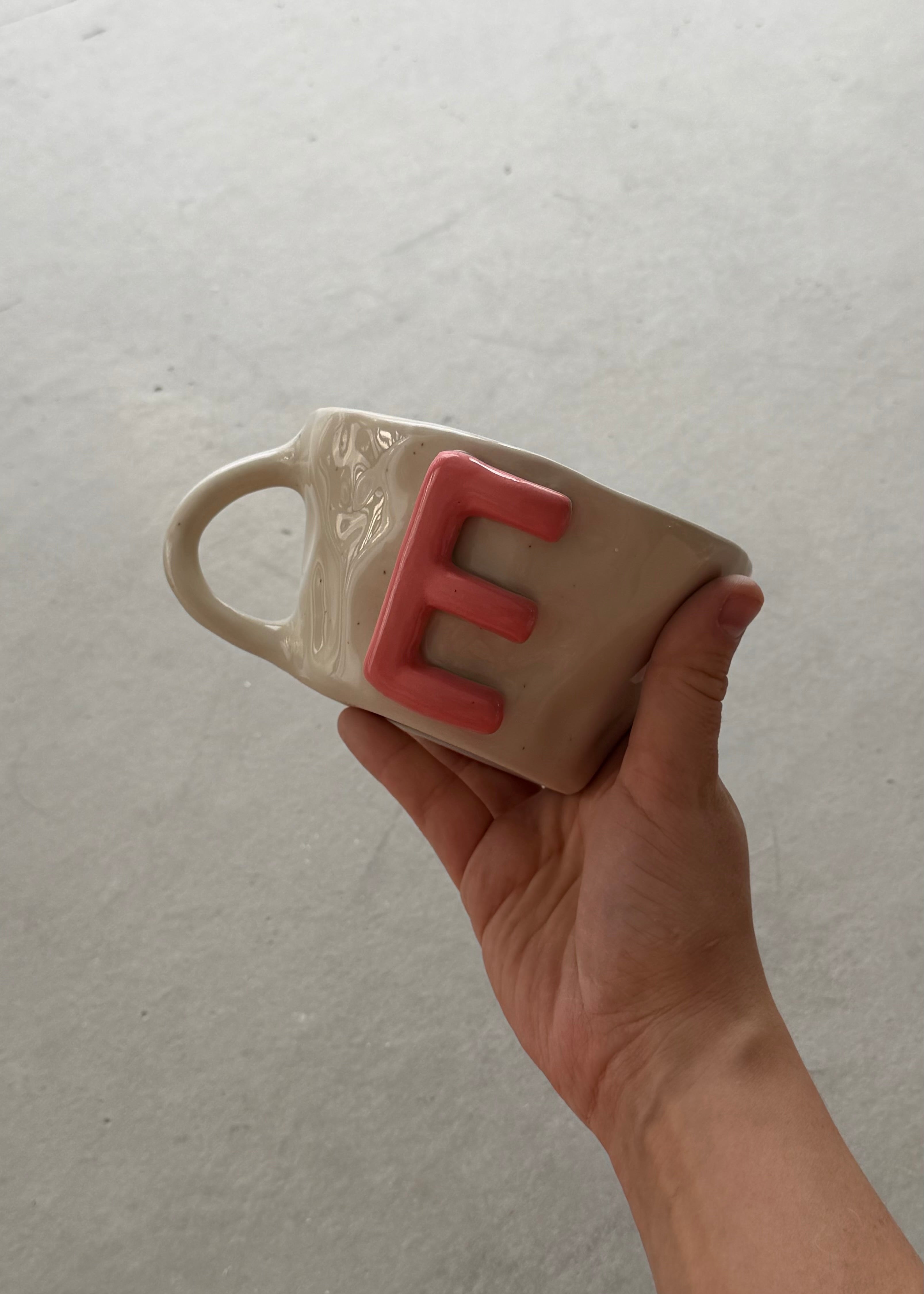 Bubble Letter Mug - E