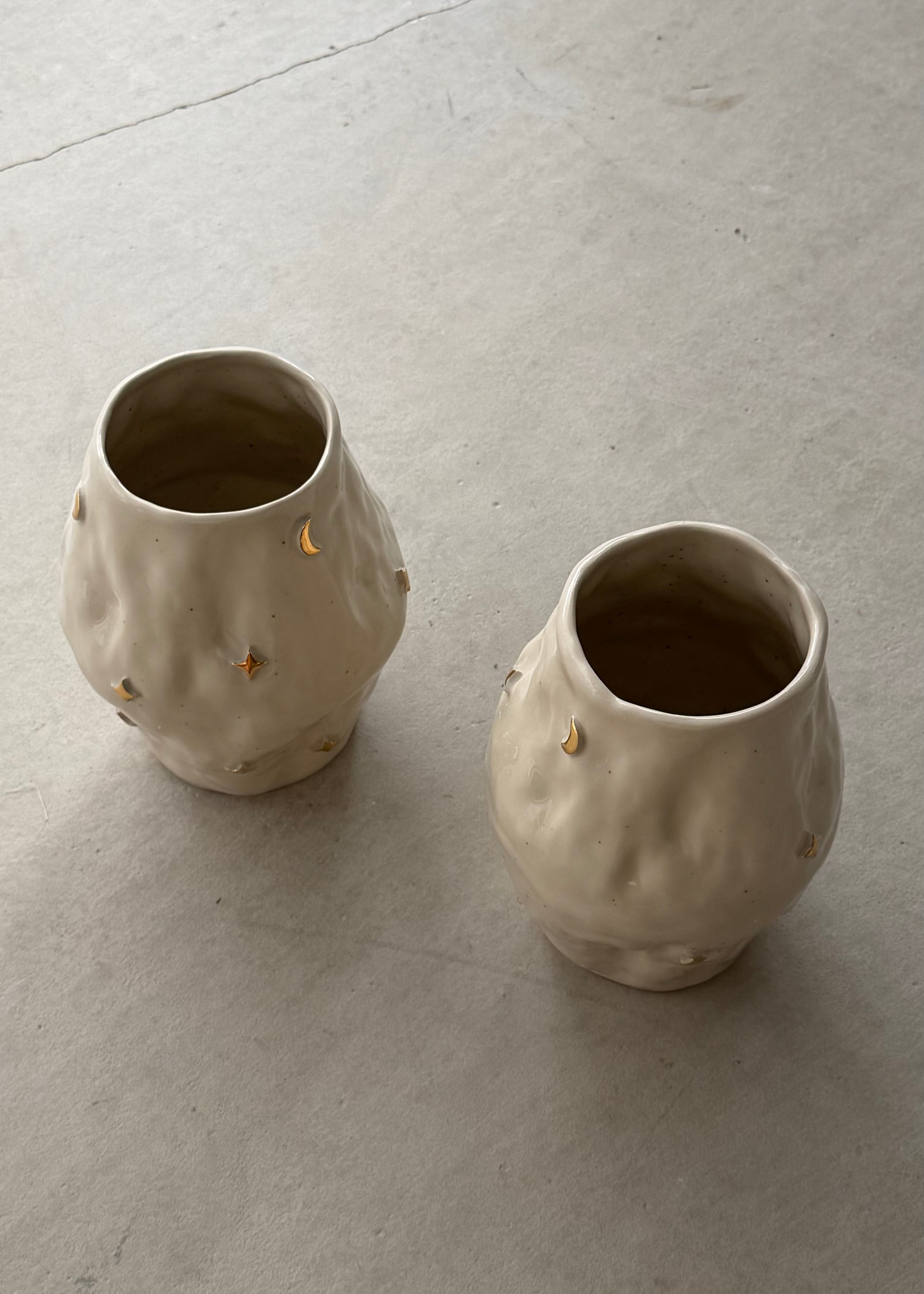 24k Gold Moons & Stars Vase
