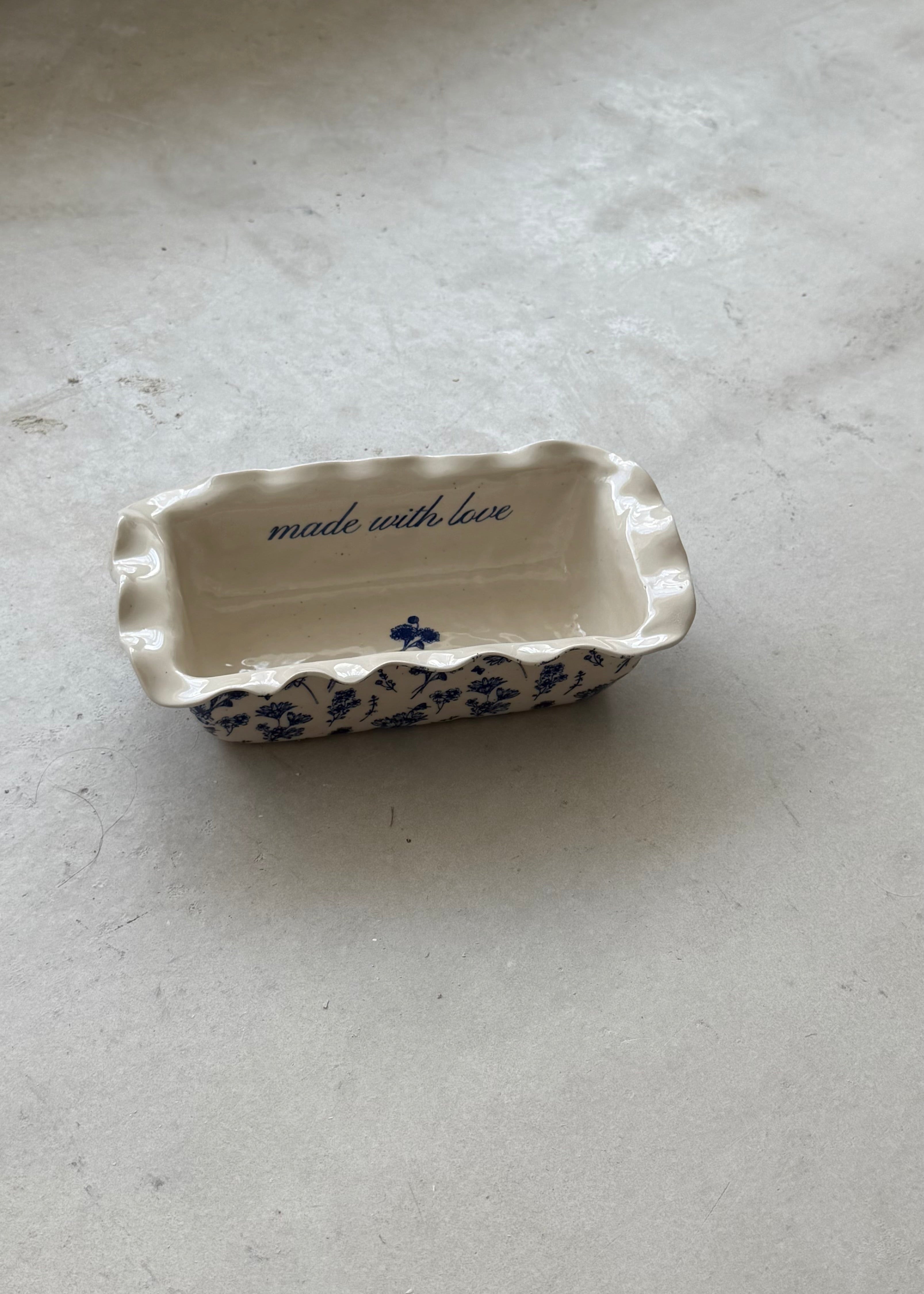 Custom Vintage Floral Loaf Dish