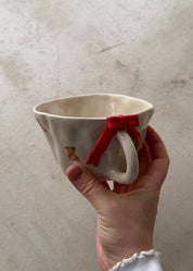 Red teddy bow mug