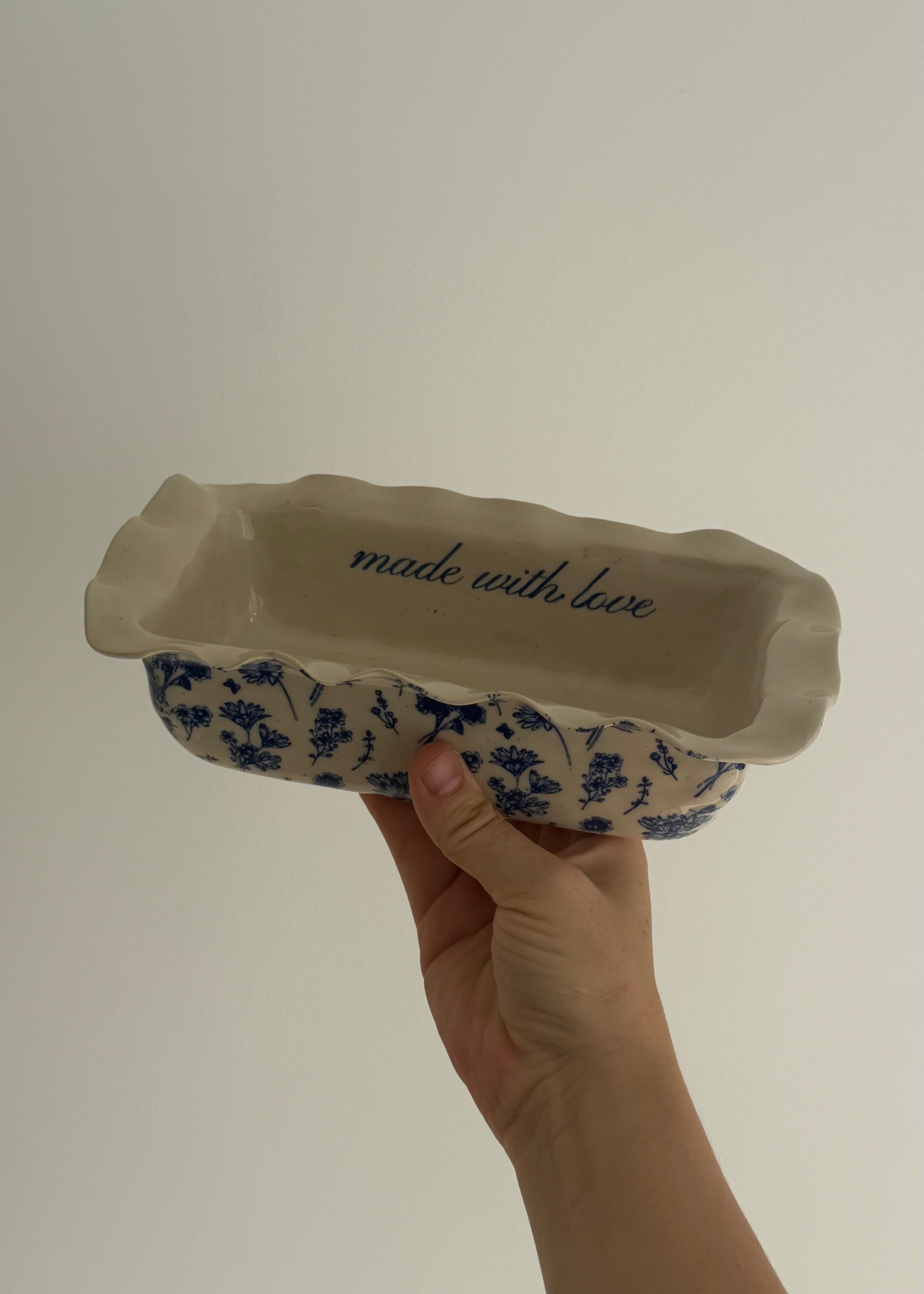 Custom Vintage Floral Loaf Dish