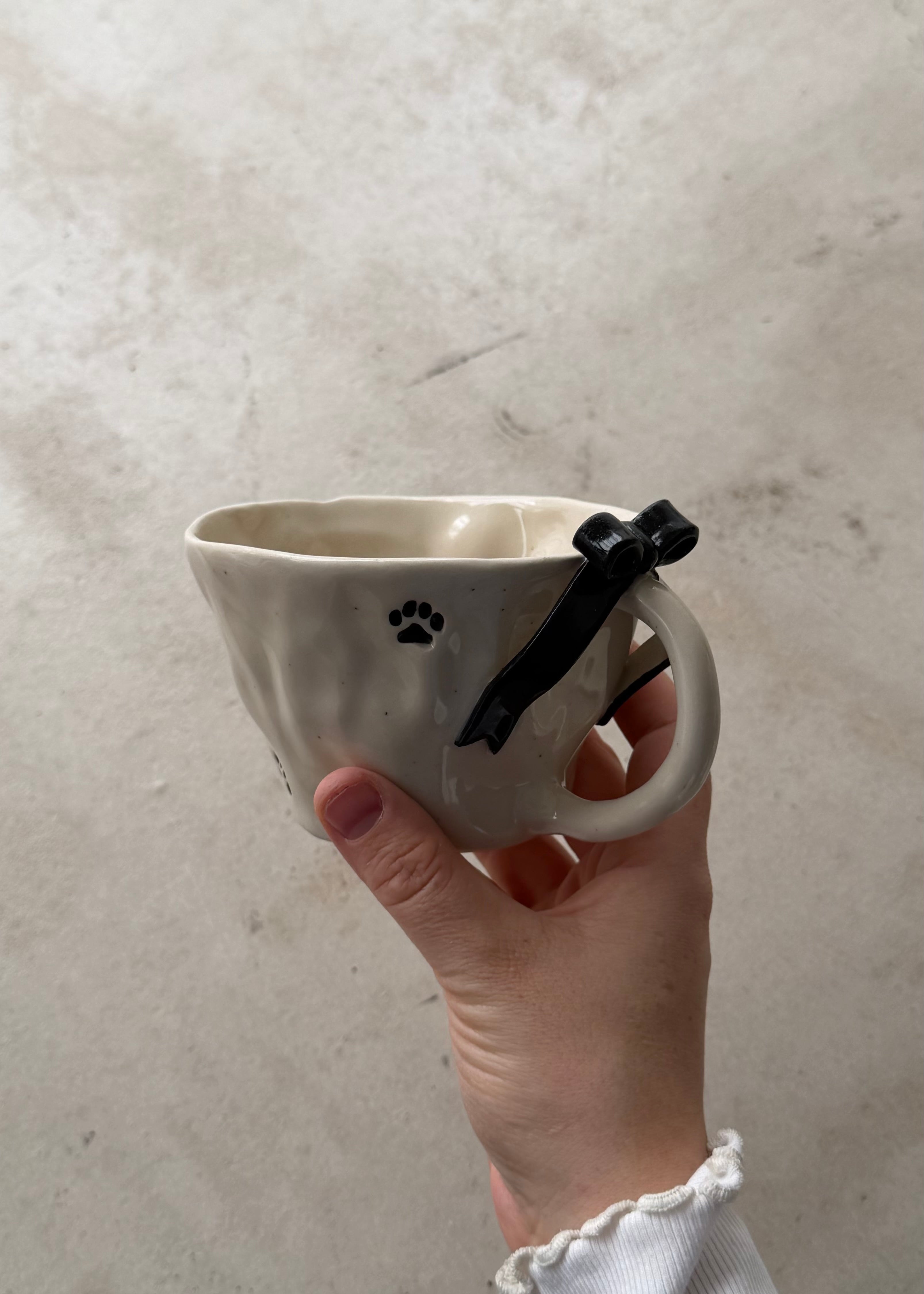 Black Paws & Bow Mug