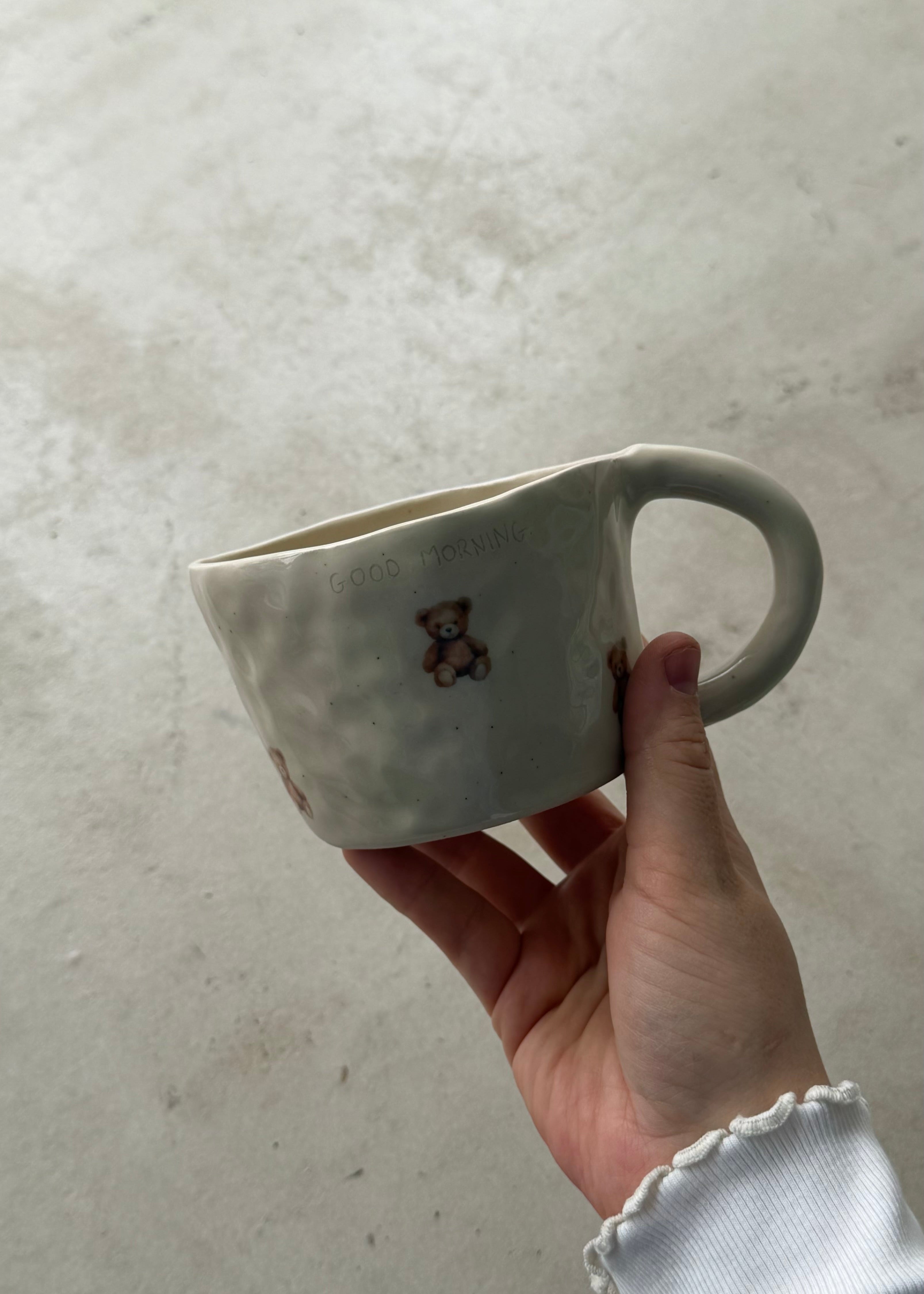 Subtle Good Morning & Teddy mug