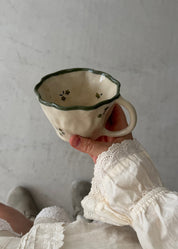 Olive Green Floral Mug