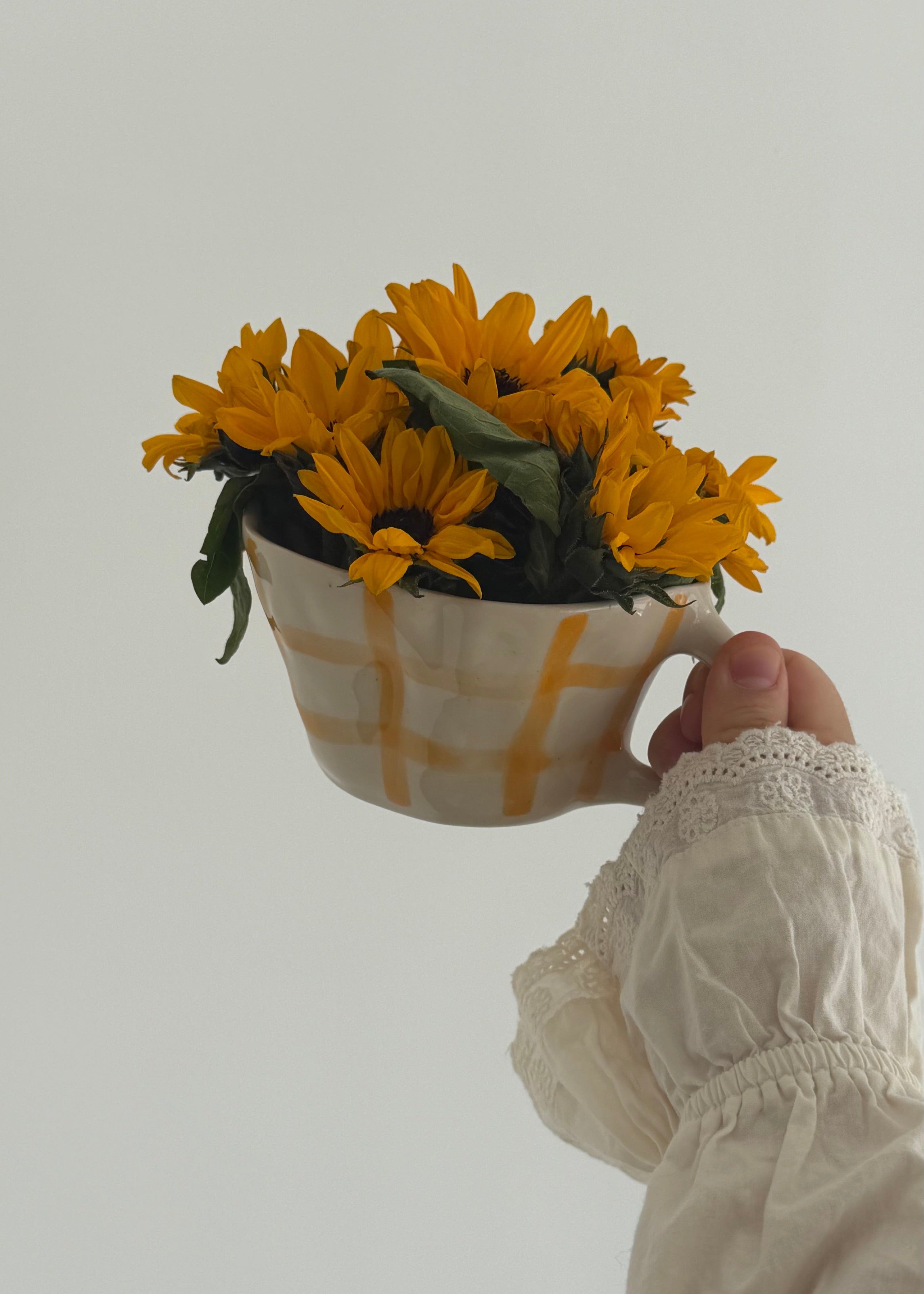 Yellow Gingham Mug