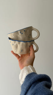 Baby Blue Frilled Large Mug