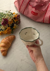 Olive Green Floral Mug