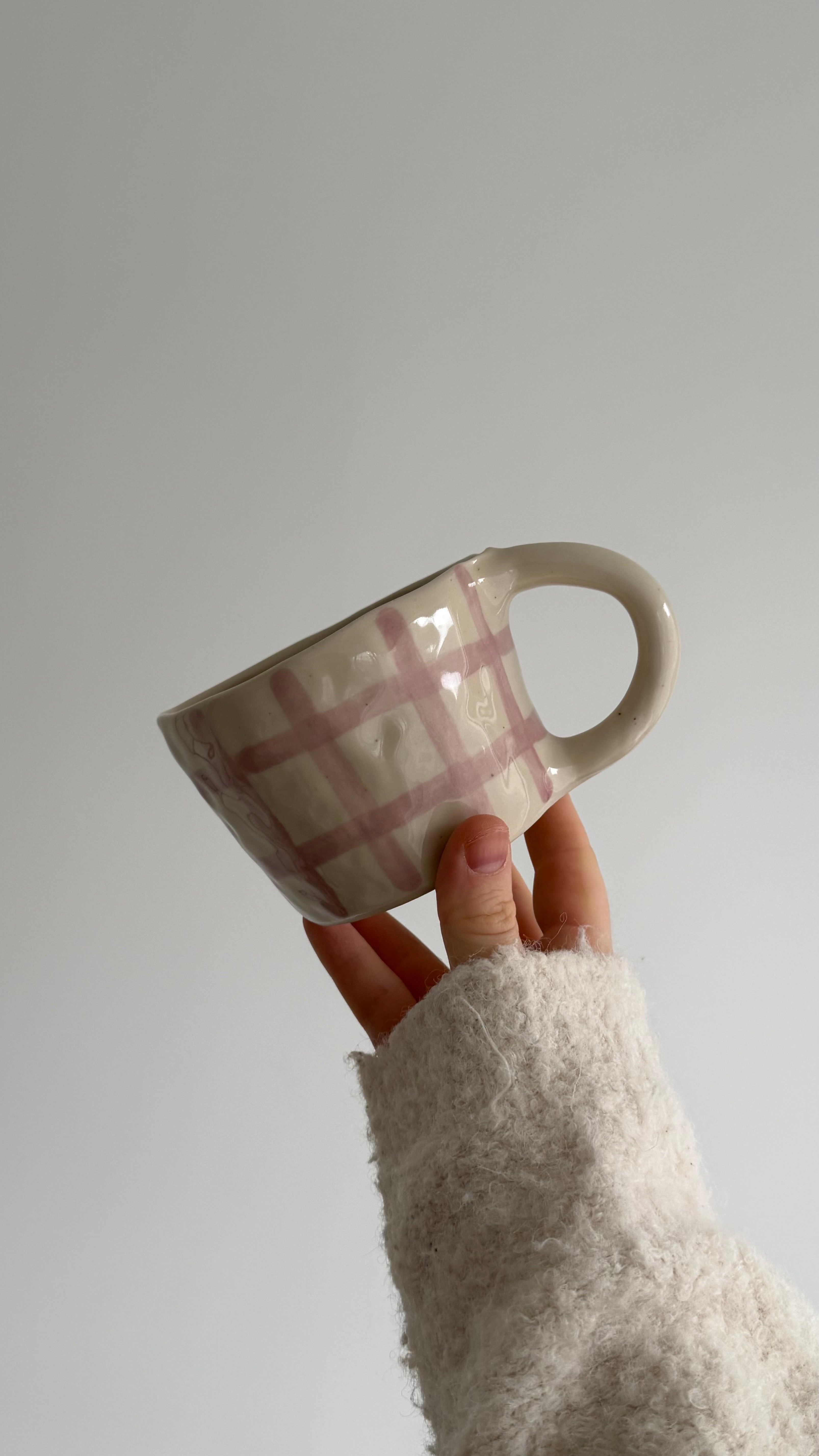 Lilac Check Cosy Mug