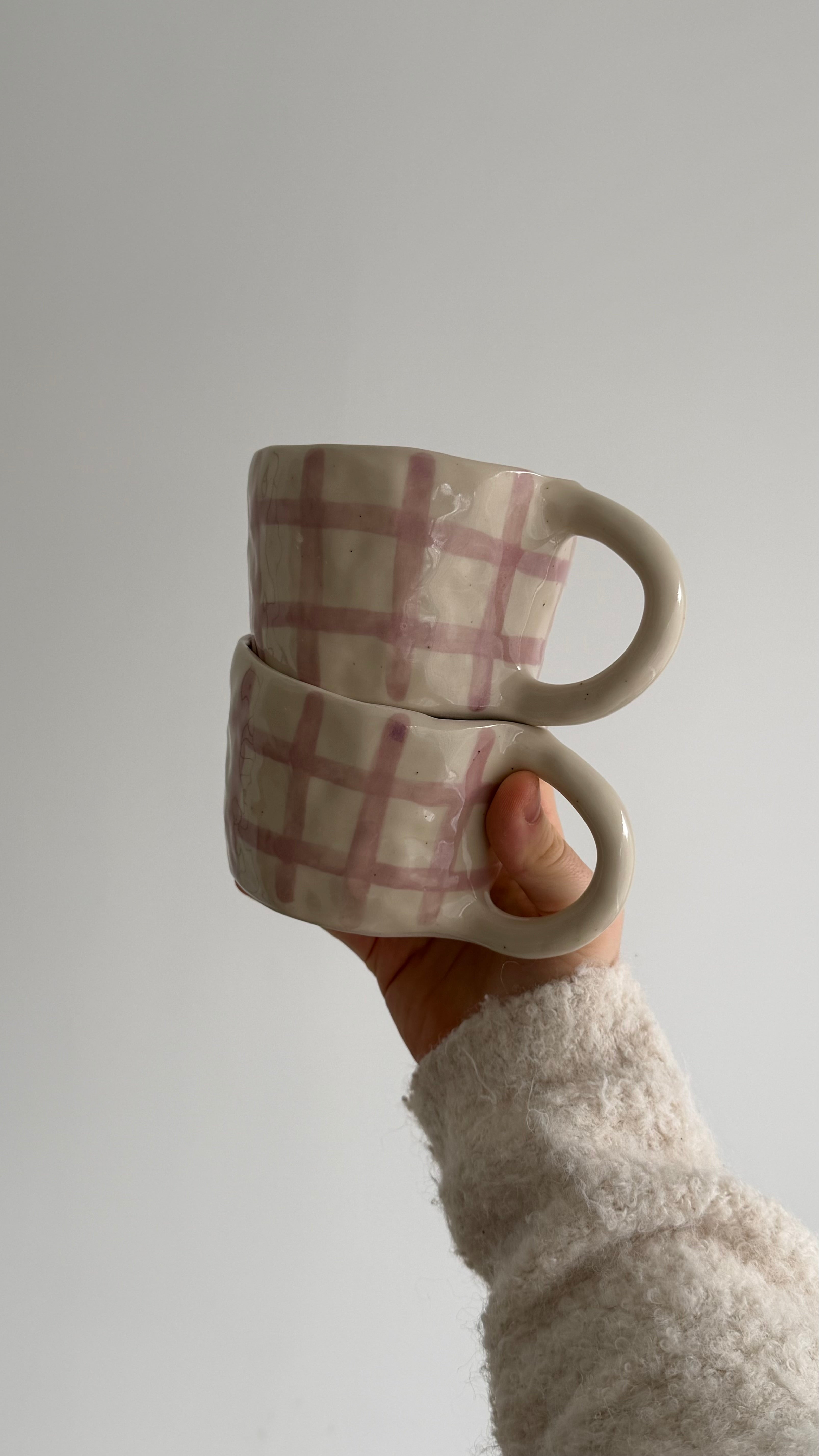 Lilac Check Cosy Mug