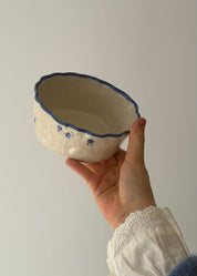 Denim Frilled Cereal Bowl