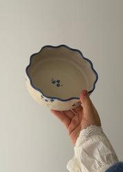 Denim Frilled Pet Bowl