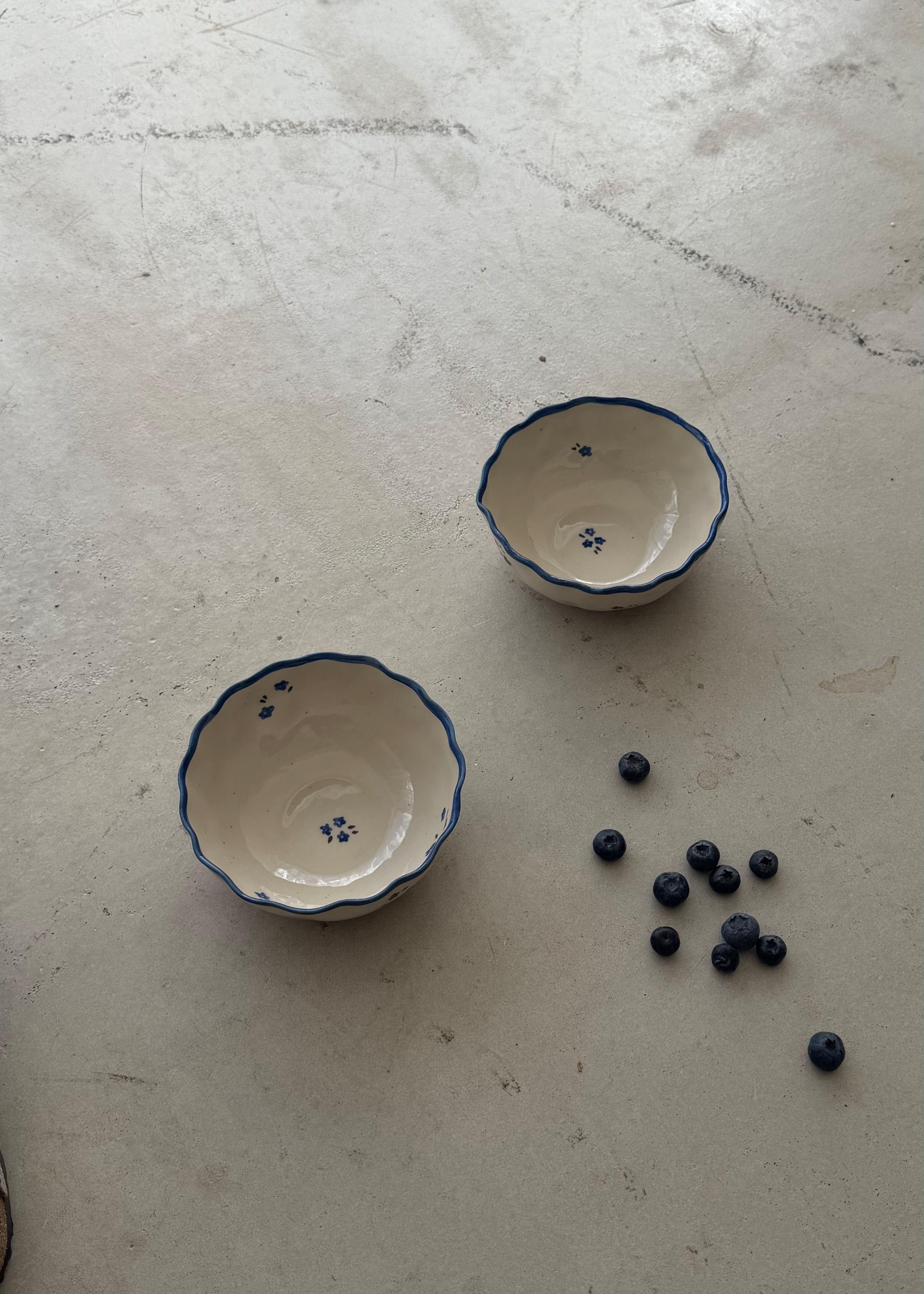 Denim Frilled Bowl