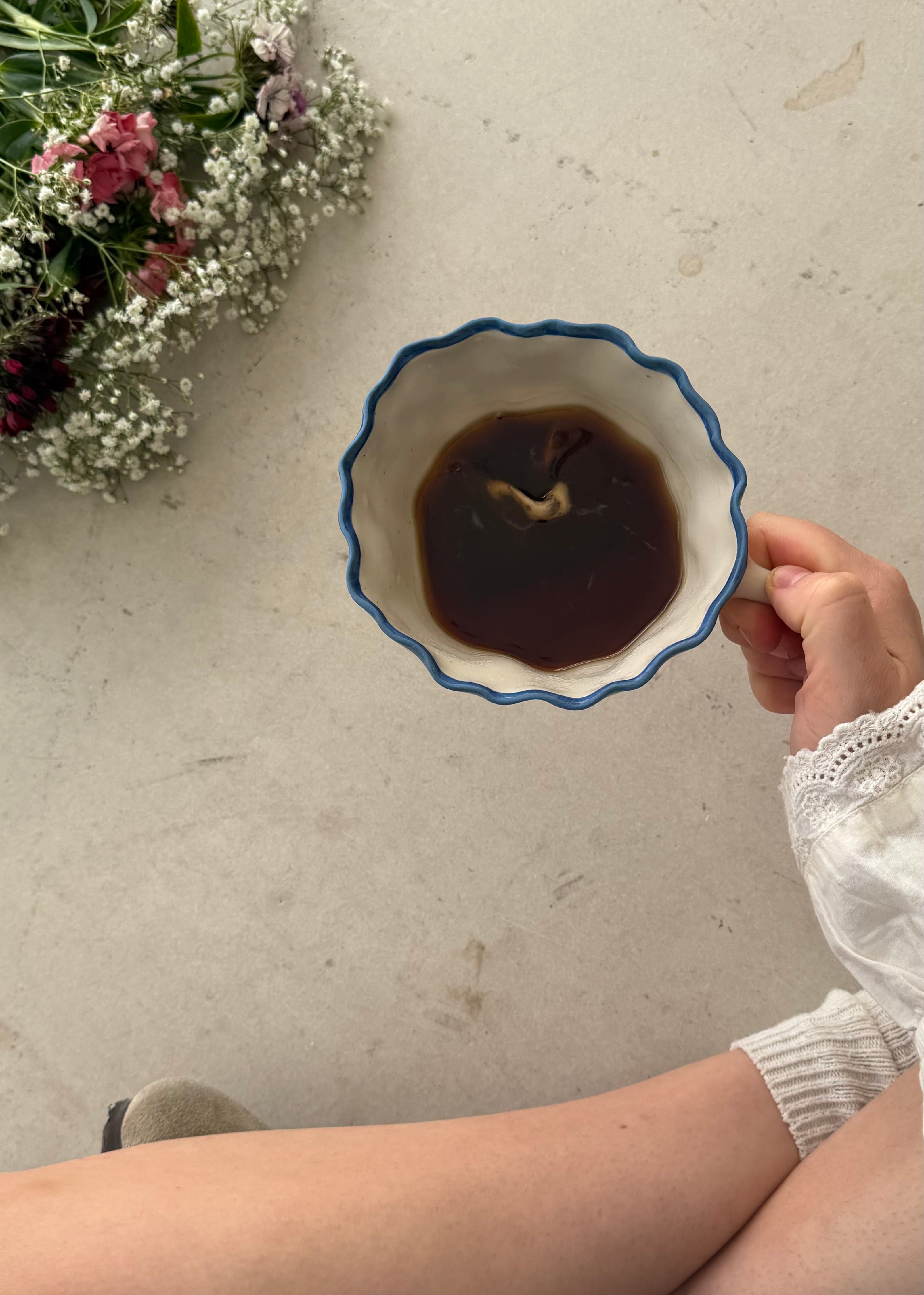Denim Frilled Mug