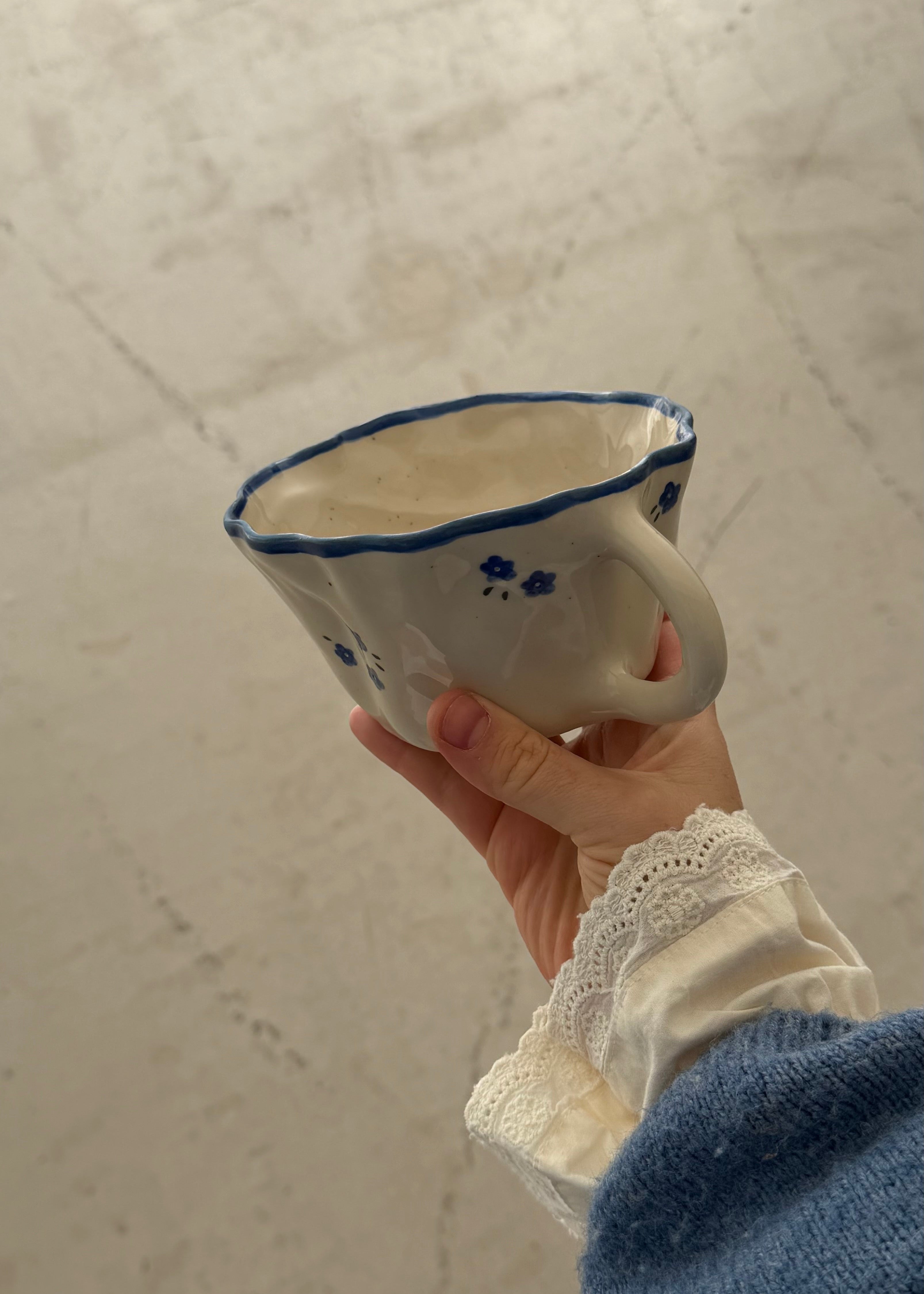 Denim Frilled Mug