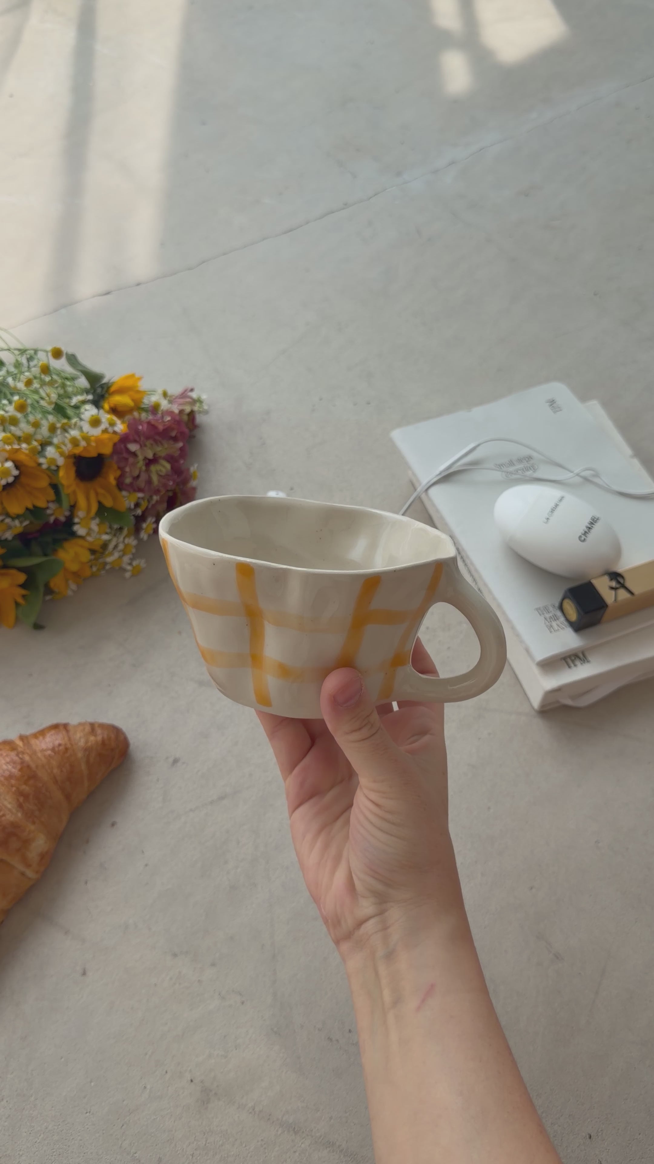 Yellow Gingham Mug