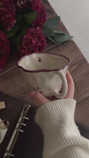 Burgundy Floral Mug